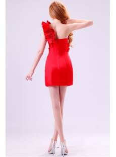 Pretty Red One Shoulder Graduation Party Gowns for Girls