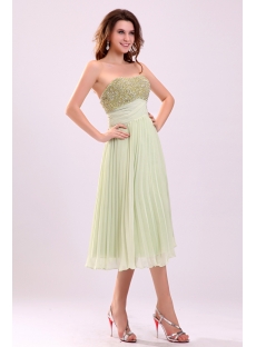 Pretty Sage Beaded Chiffon Plus Size Prom Dress