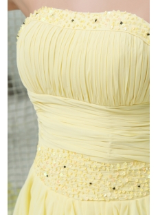Pretty Strapless Yellow A-line Celebrity Dress