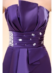 Purple Strapless Club Cocktail Dress