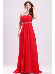 Red Chiffon Long Summer Plus Size Cocktail Dress