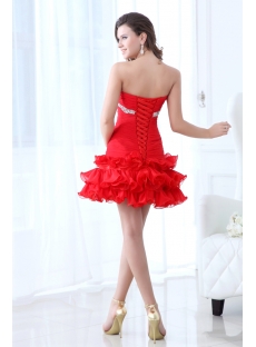 Red Dramatic Cocktail Dress with Drop Waist