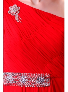 Red Long One Shoulder Sleeve 2014 Party Dress