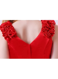 Red V-neckline Short Prom Dresses under 100