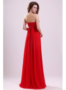 Romantic Red Chiffon Formal Party Dress for Pregnant