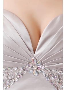 Romantic Silver Evening Dress with Sweetheart