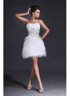 Romantic White Ostrich Feathers Sweet 16 Dresses