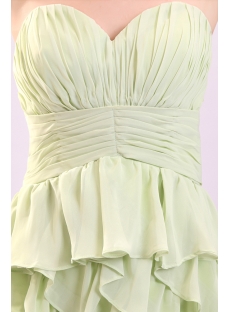 Sage Fancy Ruched Layers High-low Debutante Dress