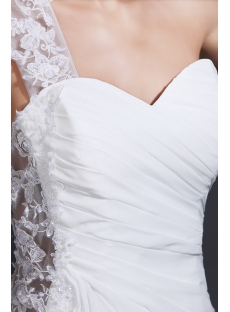 Sexy One Shoulder Chiffon Wedding Dress with Slit