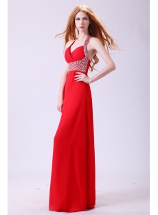 Shinning Red Plus Size Long Cocktail Dress