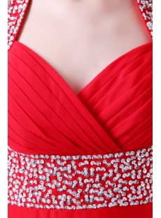 Shinning Red Plus Size Long Cocktail Dress