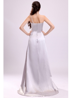 Sparking Silver One Shoulder Cocktail Gown with Slit