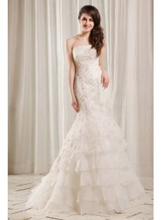 Spectacular Beaded Fishtail Wedding Dress with Corset