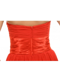 Strapless Red Soft Chiffon Plus Size Prom Dress Cheap