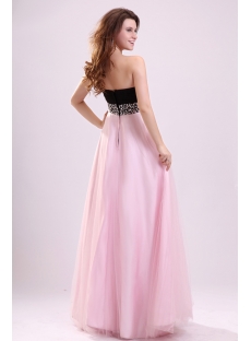 Stylish Black and Pink Long Ball Gown for Plus Size