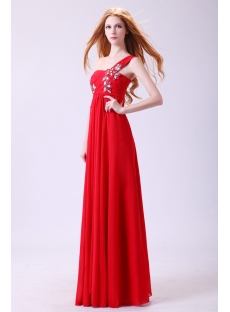 Superior Red Chiffon Plus Size Evening Dress