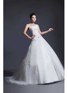 Sweet Strapless Cinderella Ball Gown Wedding Dress 2014