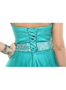 Teal Blue Halter Plus Size Quince Gown