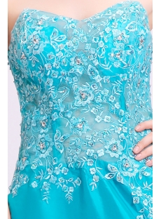 Teal Blue Sexy Illusion Summer Cocktail Dress
