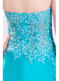 Teal Blue Sexy Illusion Summer Cocktail Dress