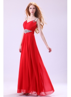 Tempting Red Beaded Long Celebrity Gown