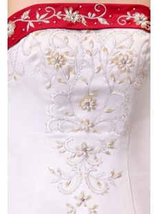 Unique Red 2013 Wedding Dress with Embroidery