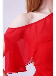 Unique Red One Shoulder Chiffon Homecoming Dress