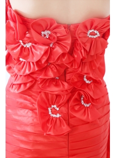 Unique Ruffled Red Cocktail Dress