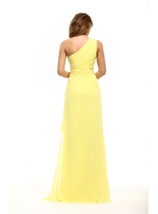 Yellow Elegant One Shoulder Asymmetrical Cocktail Dress