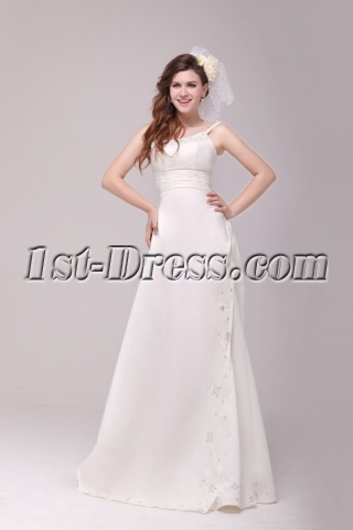 Elegant A-line 2014 Beach Mature Bride Wedding Dress