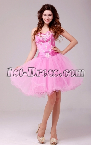 Fancy Pink Short Sweet 15 Dress