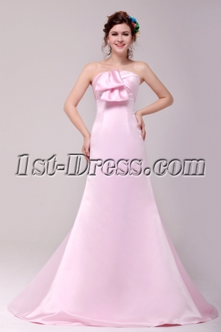 Gorgeous Pink Strapless A-line Prom Gown 2014