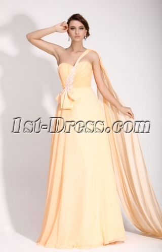 Pretty Coral Sweetheart Prom Dress with One Shoulder