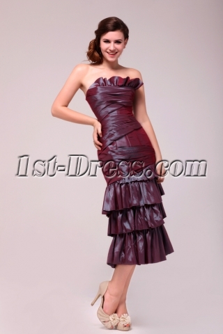 Pretty Sheath Tea Length Party Dress for Mother of Groom