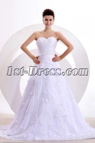 Stunning Spring A-line Long Wedding Dress 2014