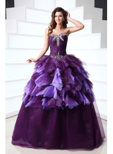 Attractive Purple 15 Quince Gown Dress for 2014 Spring