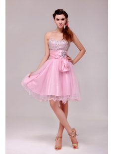 Beaded Pink Cocktail Dresses Knee Length