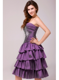 Beautiful Grape Strapless Homecoming Dress