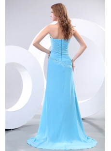 Blue Long Sequined Evening Dresses with Train