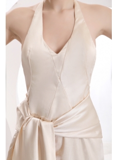 Champagne Halter Open Back Sexy Evening Dress
