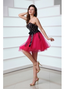 Charming Sequined Black and Hot Pink Sweet 16 Dress for Guests