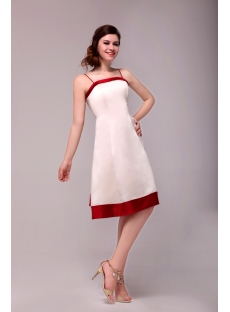 Classical Colorful Spaghetti Straps Short Bridesmaid Dress