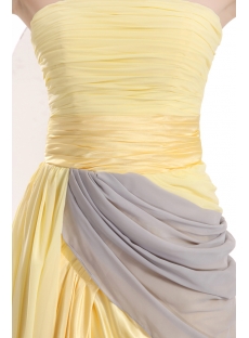 Concise Yellow Military Prom Dress with Slit