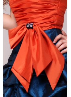 Cute Orange and Teal Short Graduation Dress