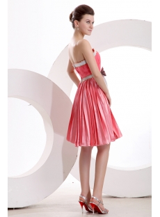 Cute Pleated Strapless Short Dress for Bridesmaid