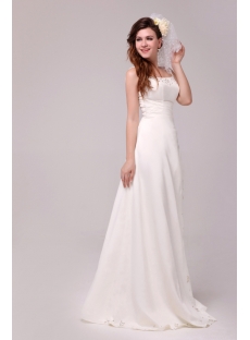 Elegant A-line 2014 Beach Mature Bride Wedding Dress
