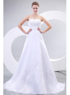 Exquisite Popular Embroidery 2014 A-line Wedding Gown