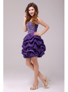 Fancy Purple Bubble Short Cocktail Dress