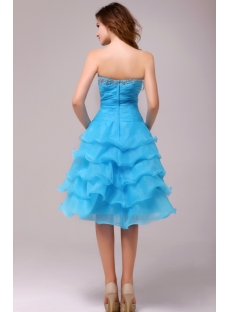 Fantastic Blue Knee Length Junior Prom Dress