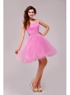 Glamorous Pink Halter Sweet 16 Dress